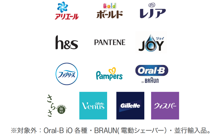 P&Gの対象商品一覧