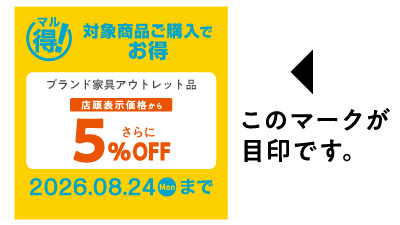 ブランド家具アウトレット品の目印
