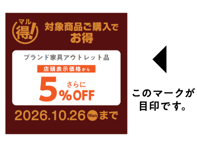 ブランド家具アウトレット品の目印